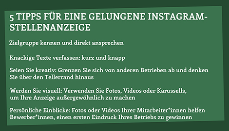 5 Tipps für eine gelungene Instagram-Stellenanzeige